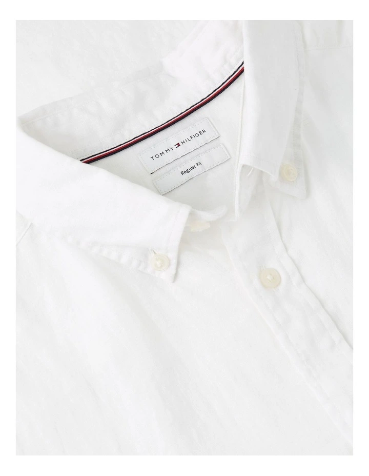 Pigment Dyed Linen Shirt in White image 5
