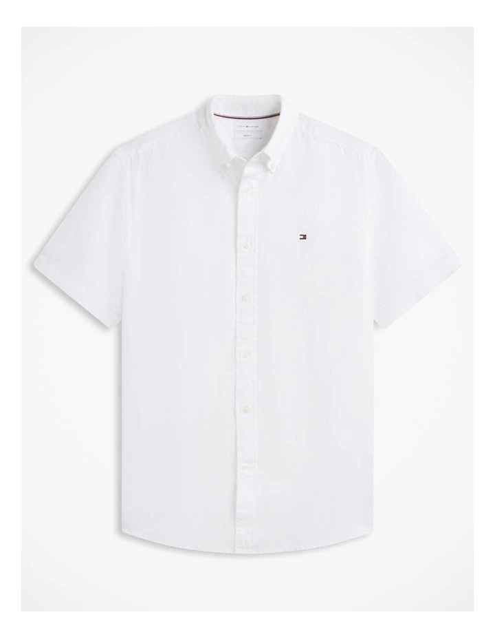 Pigment Dyed Linen Shirt in White image 6