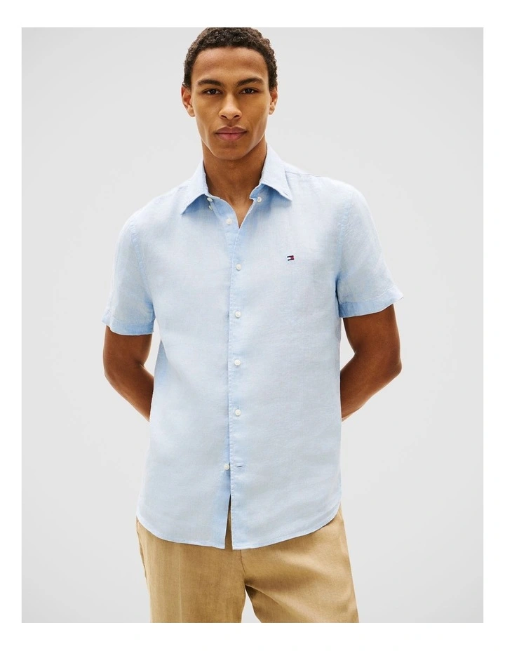 Pigment Dyed Linen Shirt in Blue image 1
