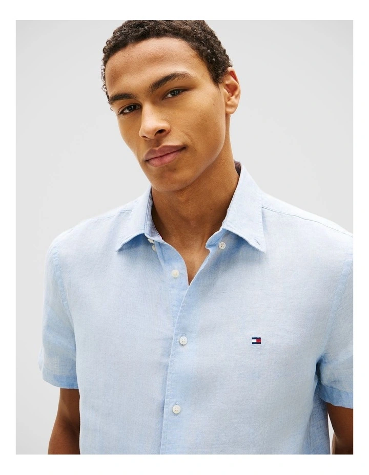 Pigment Dyed Linen Shirt in Blue image 4