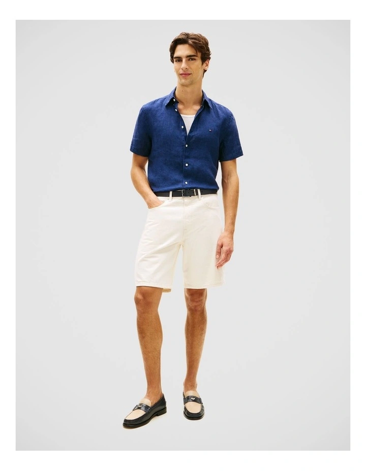 Pigment Dyed Linen Shirt in Navy image 3