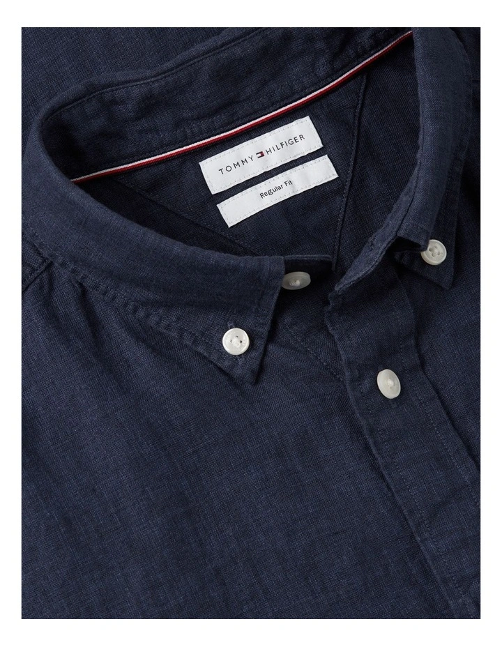 Pigment Dyed Linen Shirt in Navy image 5