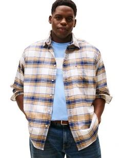 Big And Tall Regular Fit Check Flannel Shirt in Multi