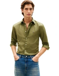 Flex Regular Fit Button-Down Poplin Shirt in Green