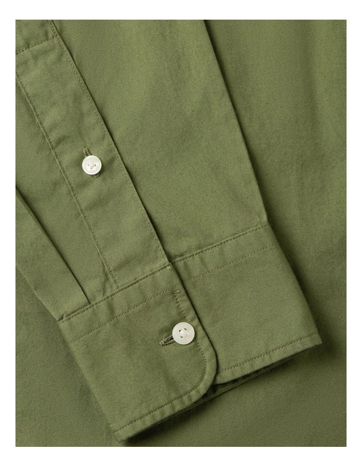 Flex Regular Fit Button-Down Poplin Shirt in Green image 6