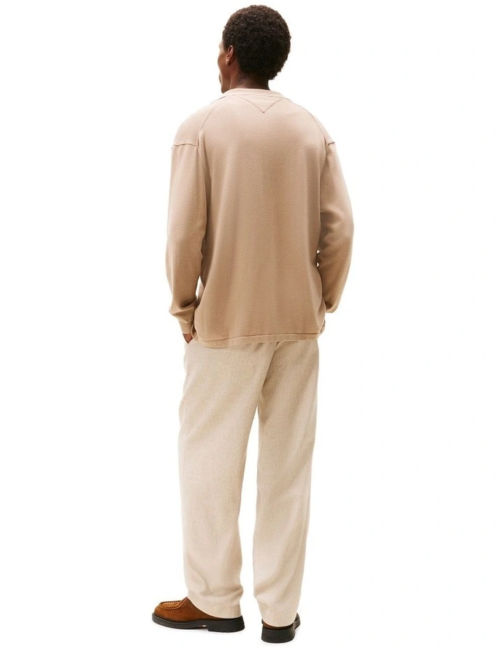 Essential Long Sleeve Overshirt in Beige image 3