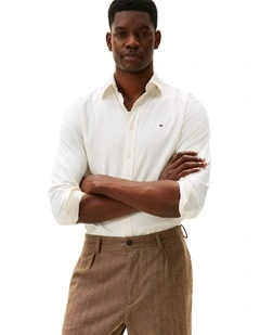 Flex Regular Fit Flannel Shirt in White