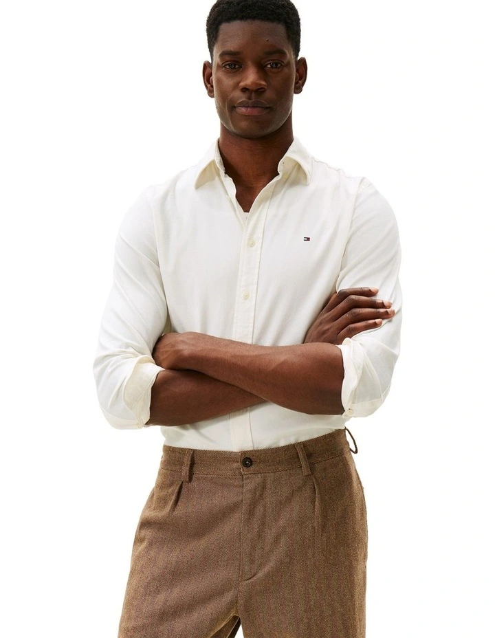 Flex Regular Fit Flannel Shirt in White image 1