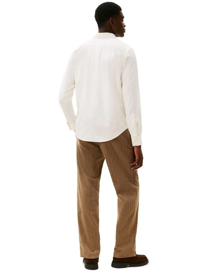 Flex Regular Fit Flannel Shirt in White image 3