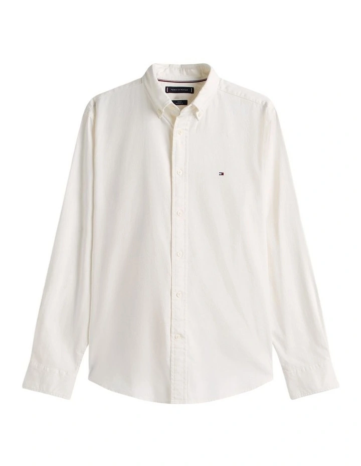 Flex Regular Fit Flannel Shirt in White image 5