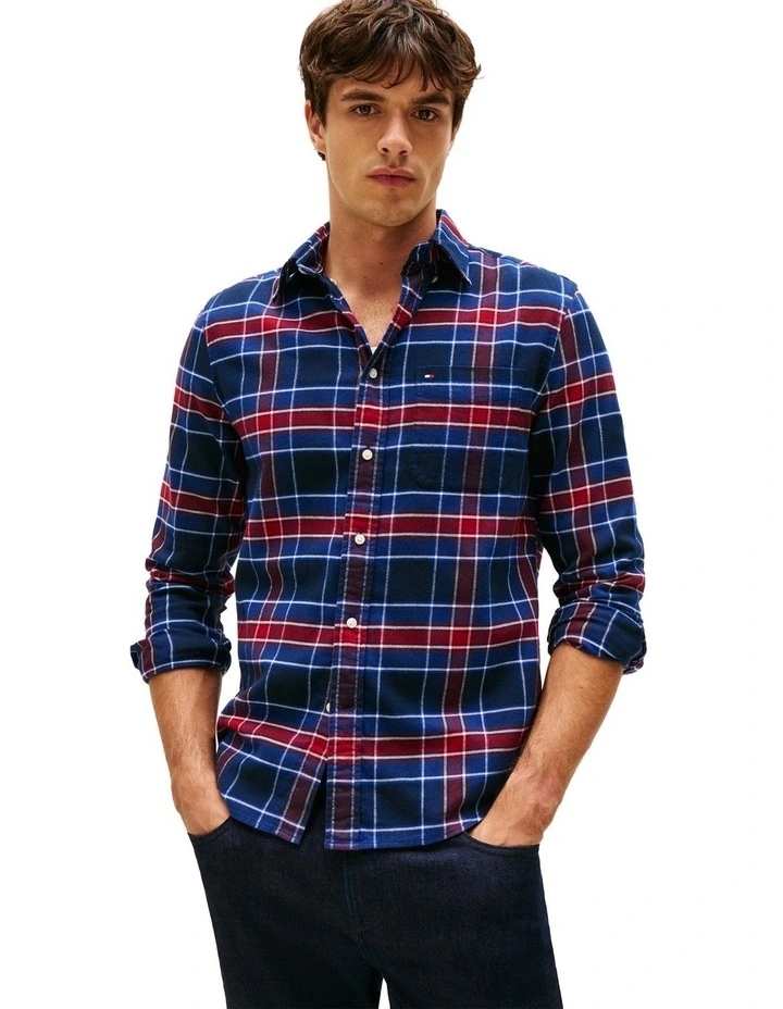 Regular Fit Tartan Check Shirt in Blue image 1
