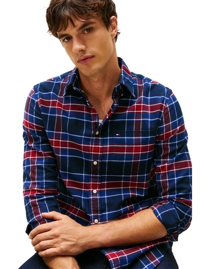 Regular Fit Tartan Check Shirt in Blue image 2