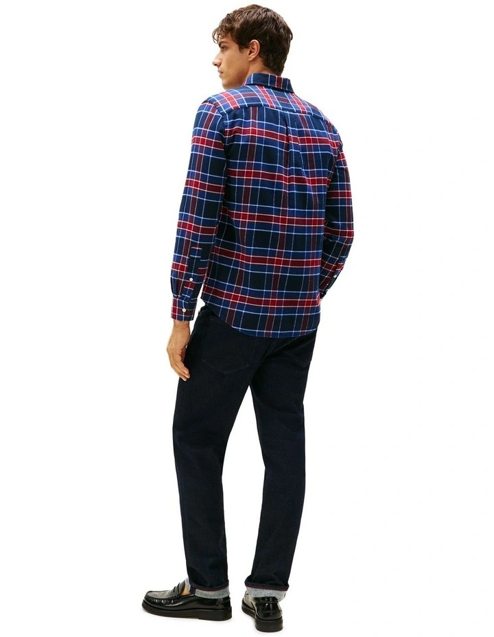 Regular Fit Tartan Check Shirt in Blue image 3