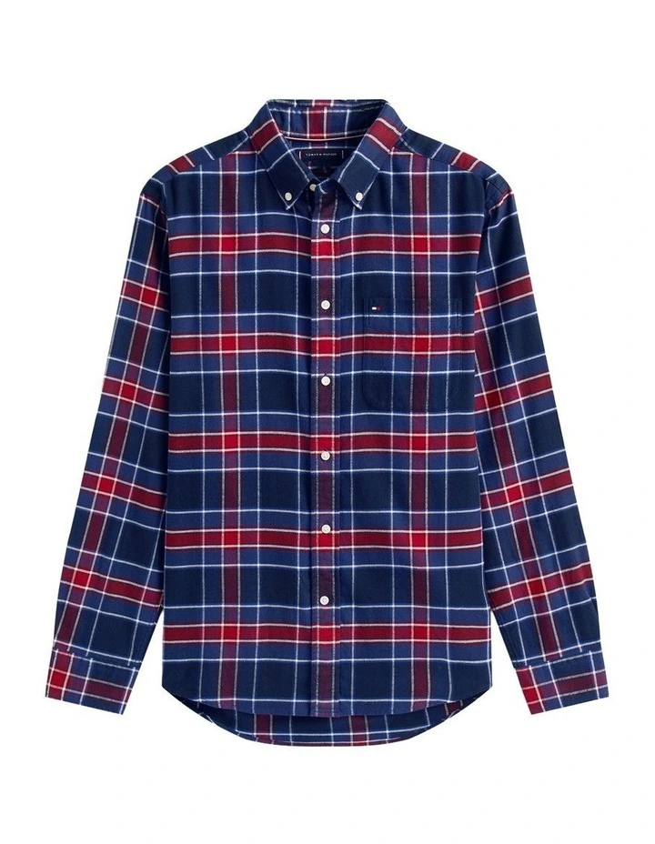 Regular Fit Tartan Check Shirt in Blue image 5