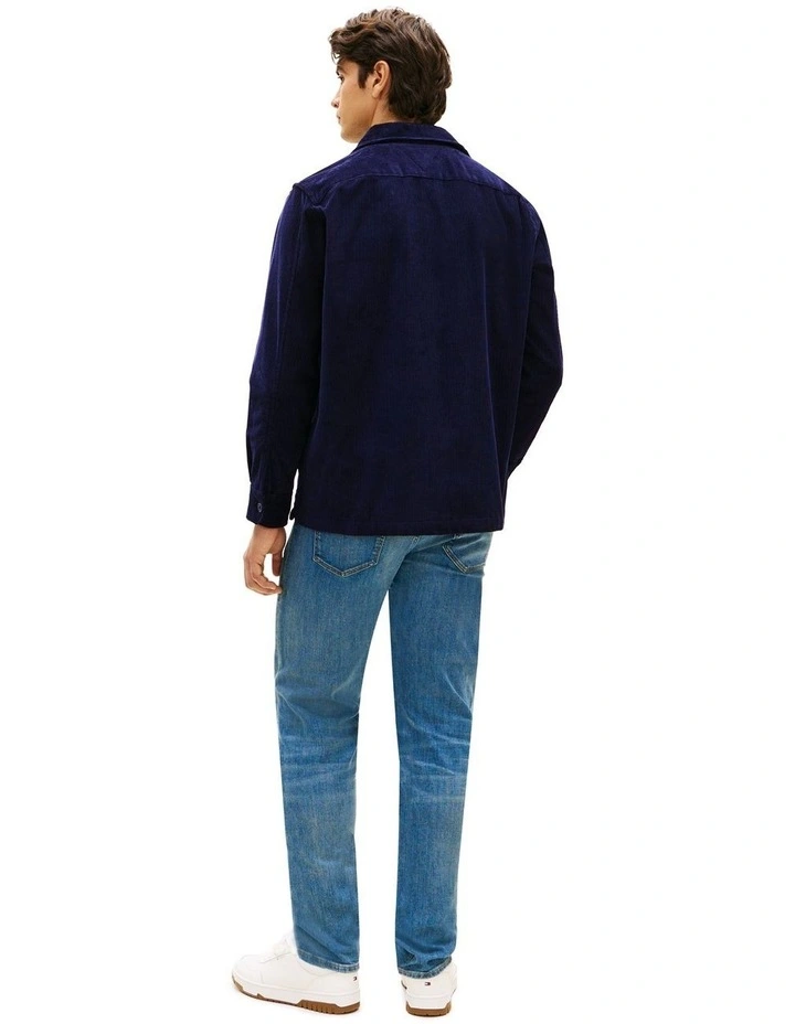 Relaxed Corduroy Overshirt in Blue image 3