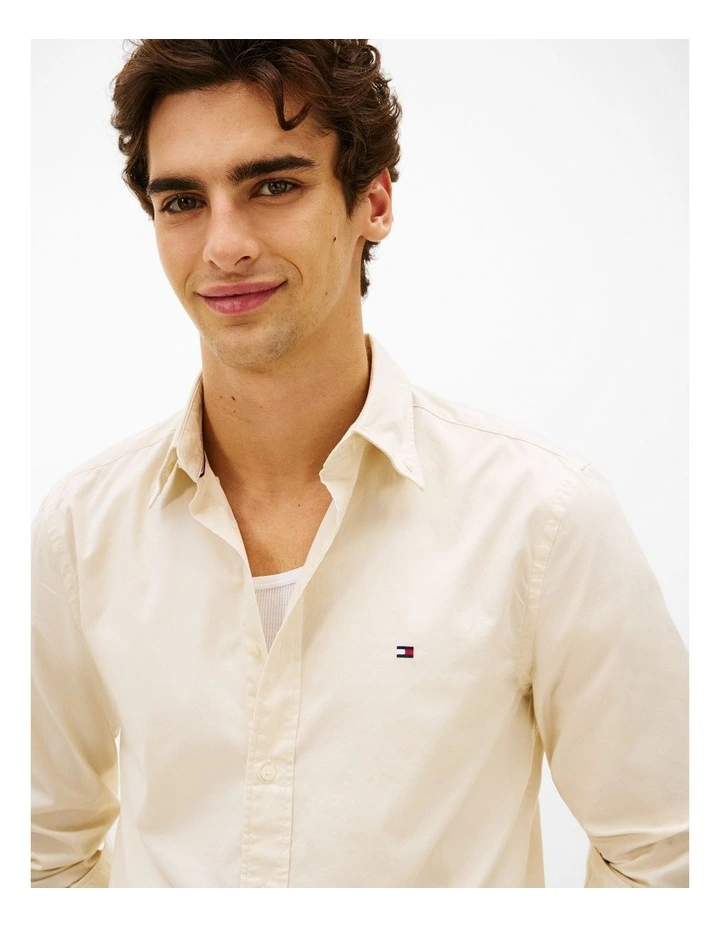 TH Flex Regular Fit Button-Down Shirt in Beige image 2