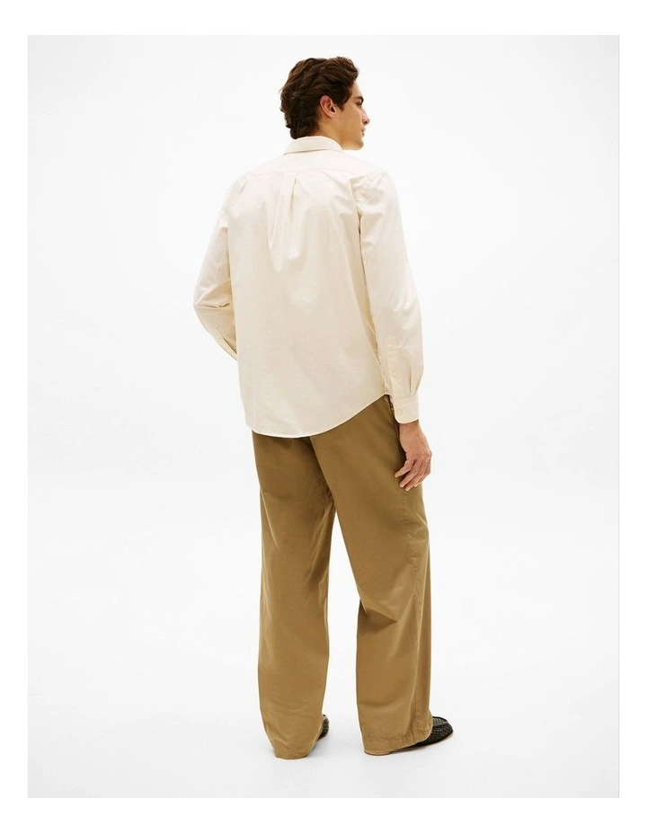 TH Flex Regular Fit Button-Down Shirt in Beige image 3