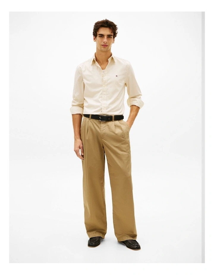 TH Flex Regular Fit Button-Down Shirt in Beige image 4