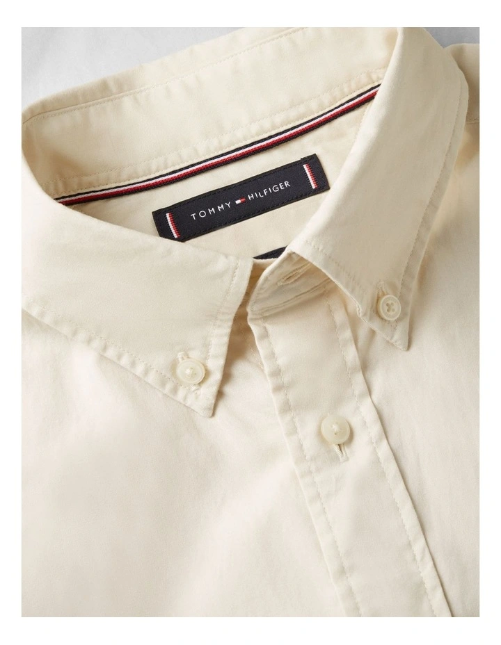TH Flex Regular Fit Button-Down Shirt in Beige image 5