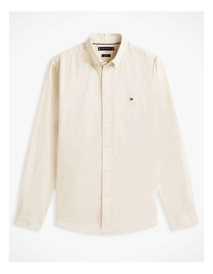 TH Flex Regular Fit Button-Down Shirt in Beige image 7
