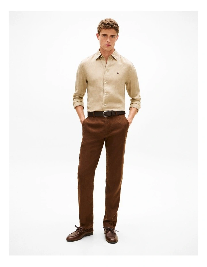 Pigment Linen Shirt in Beige image 4