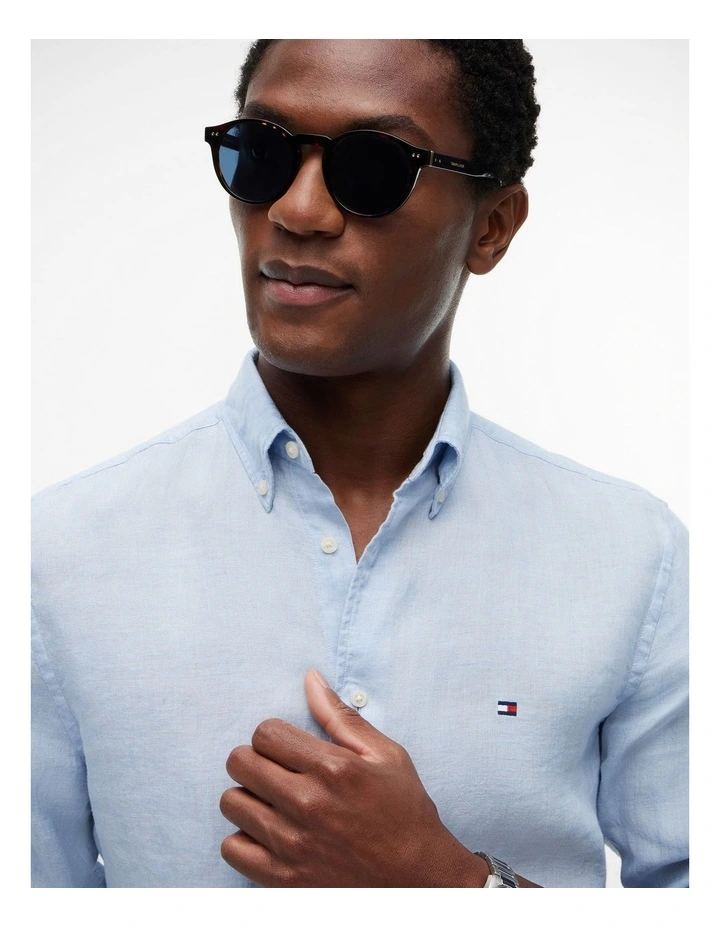 Pigment Linen Shirt in Blue image 4