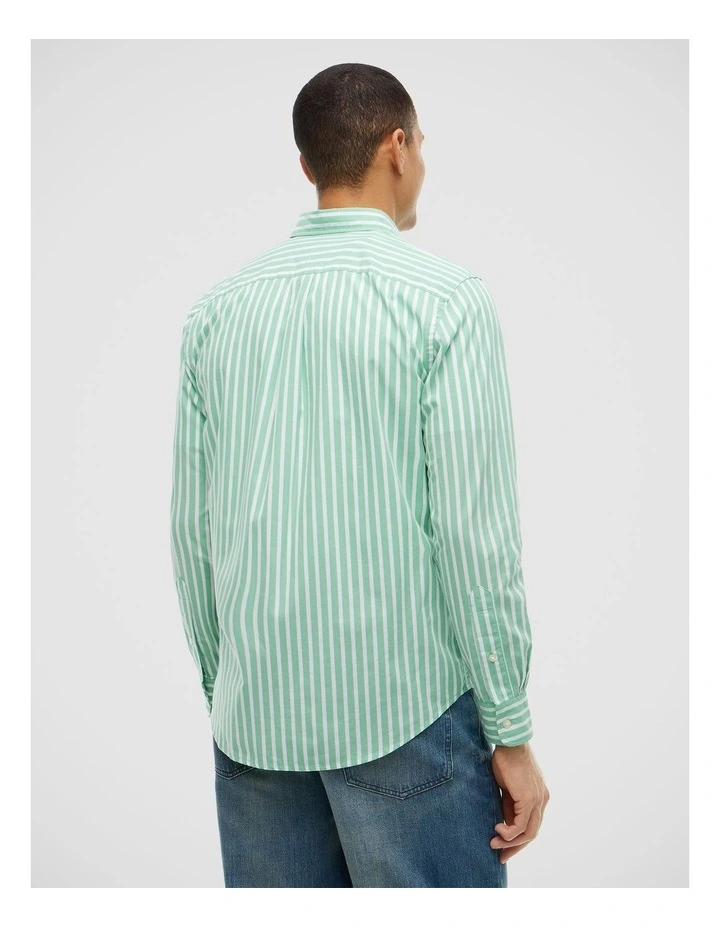 Flex Poplin Seasonal Stripe Long Sleeve Shirt Cut Grass / Stripe image 2