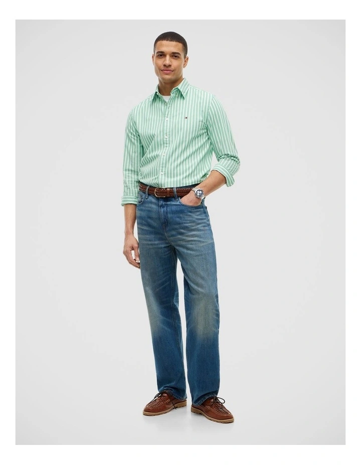 Flex Poplin Seasonal Stripe Long Sleeve Shirt Cut Grass / Stripe image 3