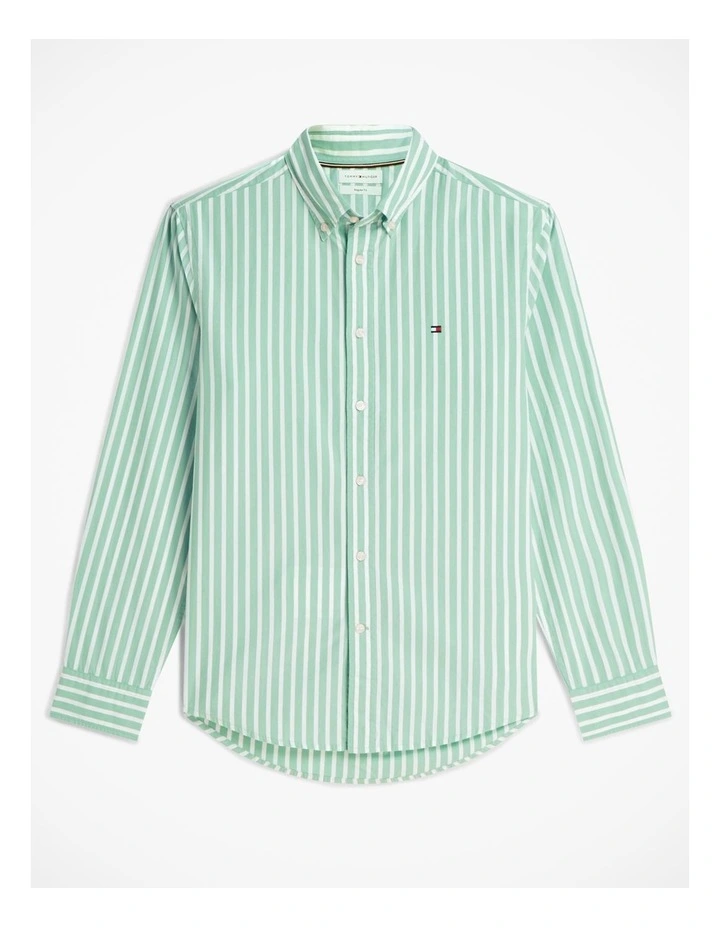 Flex Poplin Seasonal Stripe Long Sleeve Shirt Cut Grass / Stripe image 6