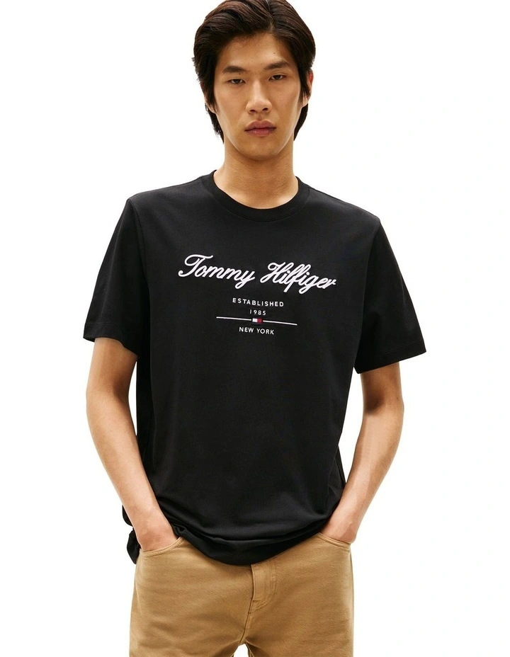 Script Logo Tee in Black image 1