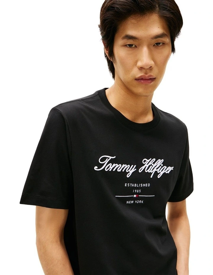 Script Logo Tee in Black image 2