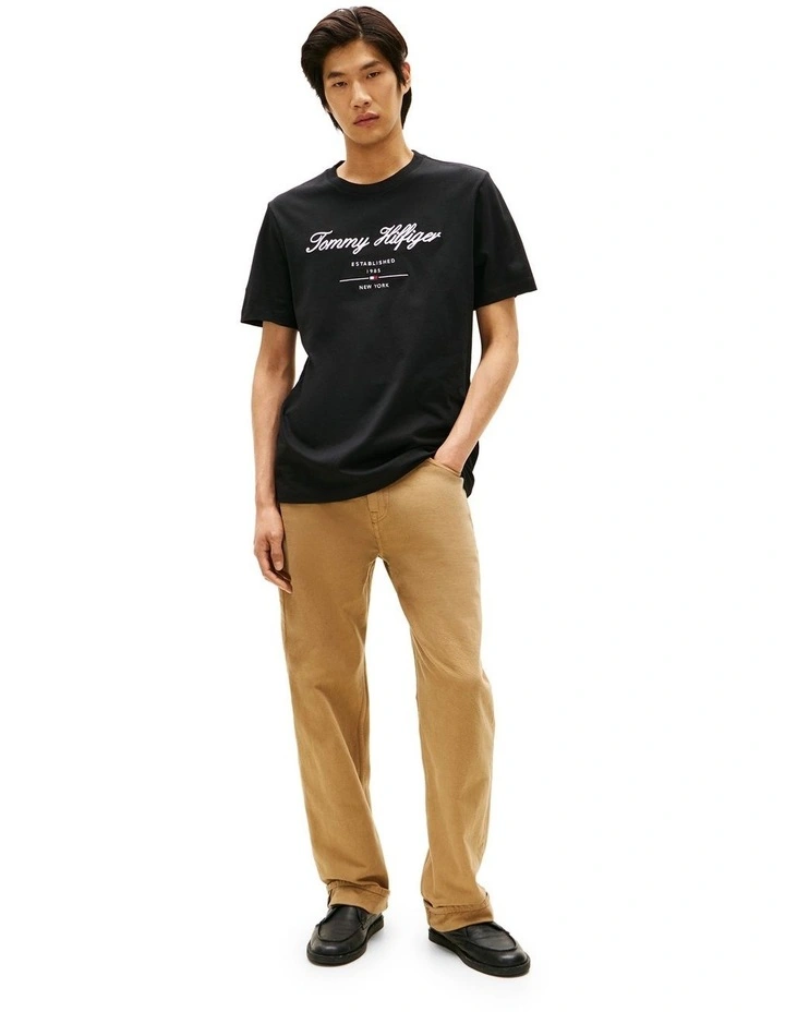 Script Logo Tee in Black image 4