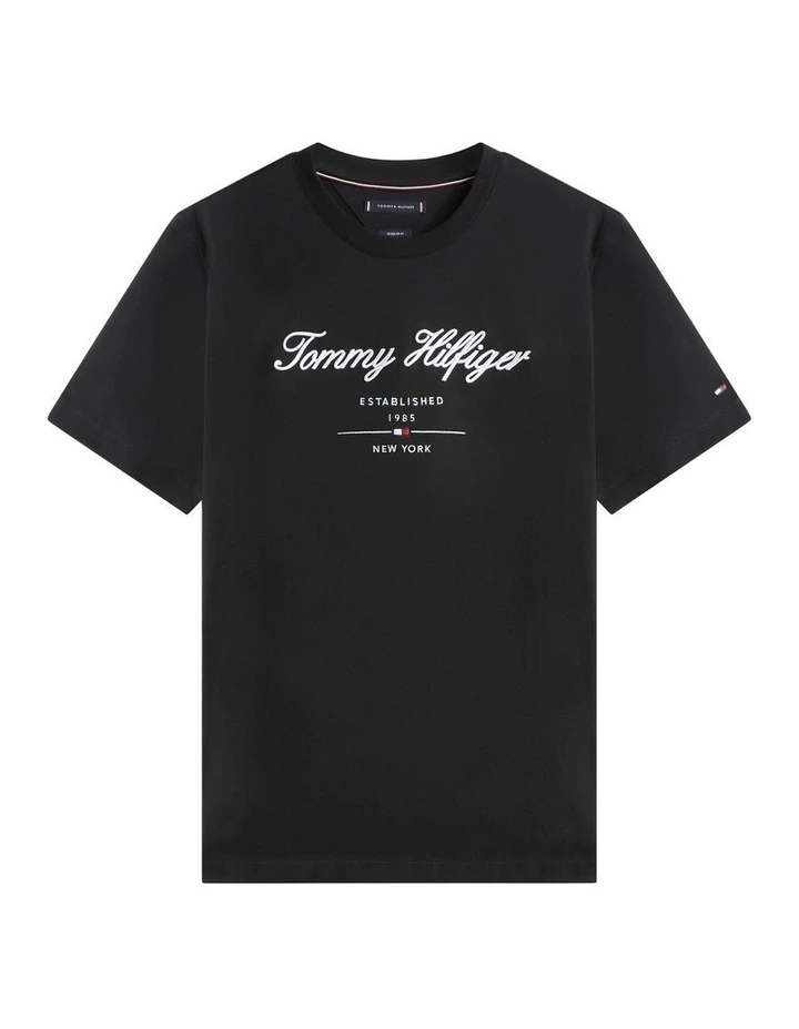 Script Logo Tee in Black image 6