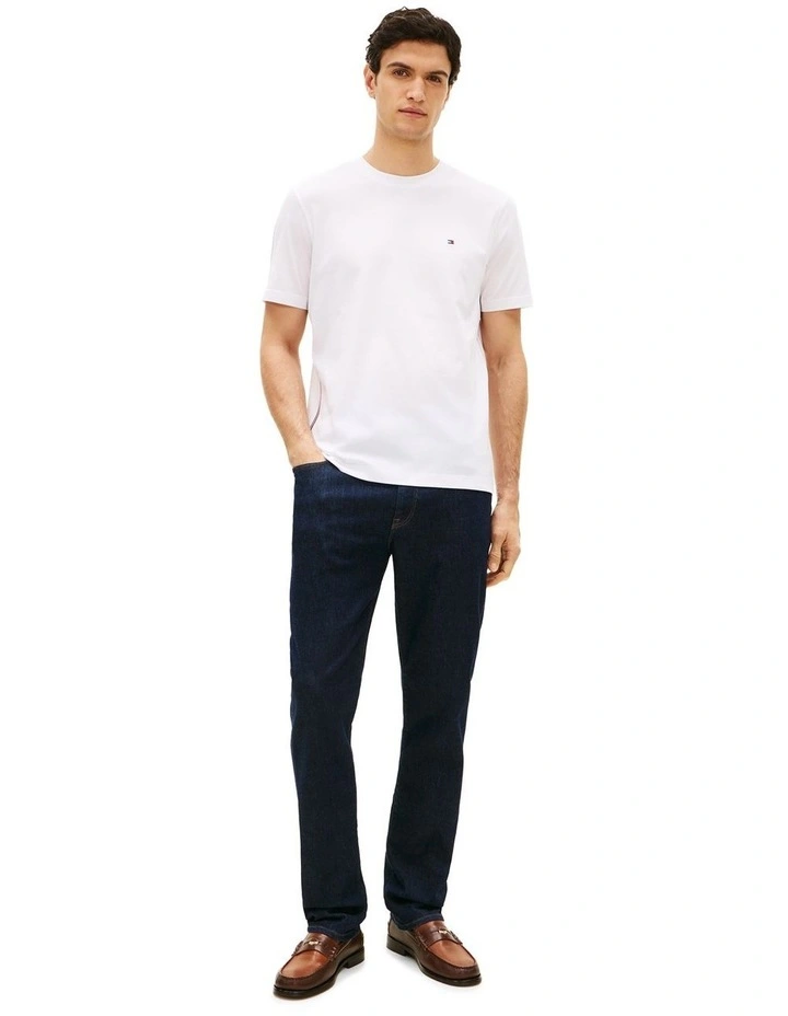 Global Stripe Side Seam Jersey T-Shirt in White image 4