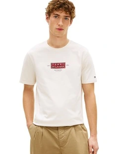Heritage Logo Jersey Crew Neck T-shirt in Cream