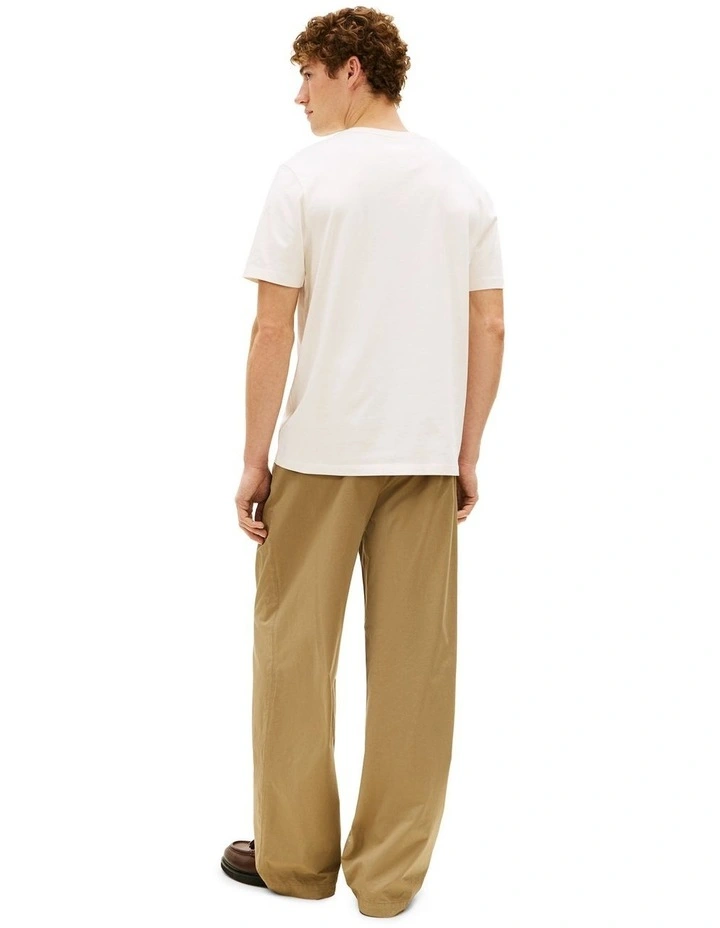 Heritage Logo Jersey Crew Neck T-shirt in Cream image 3