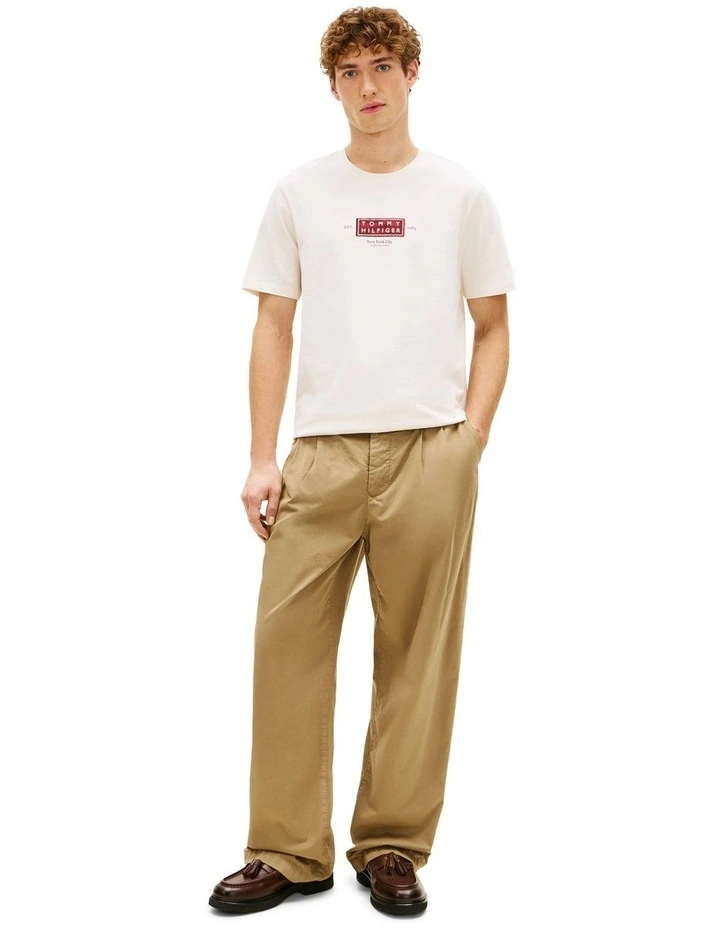 Heritage Logo Jersey Crew Neck T-shirt in Cream image 4