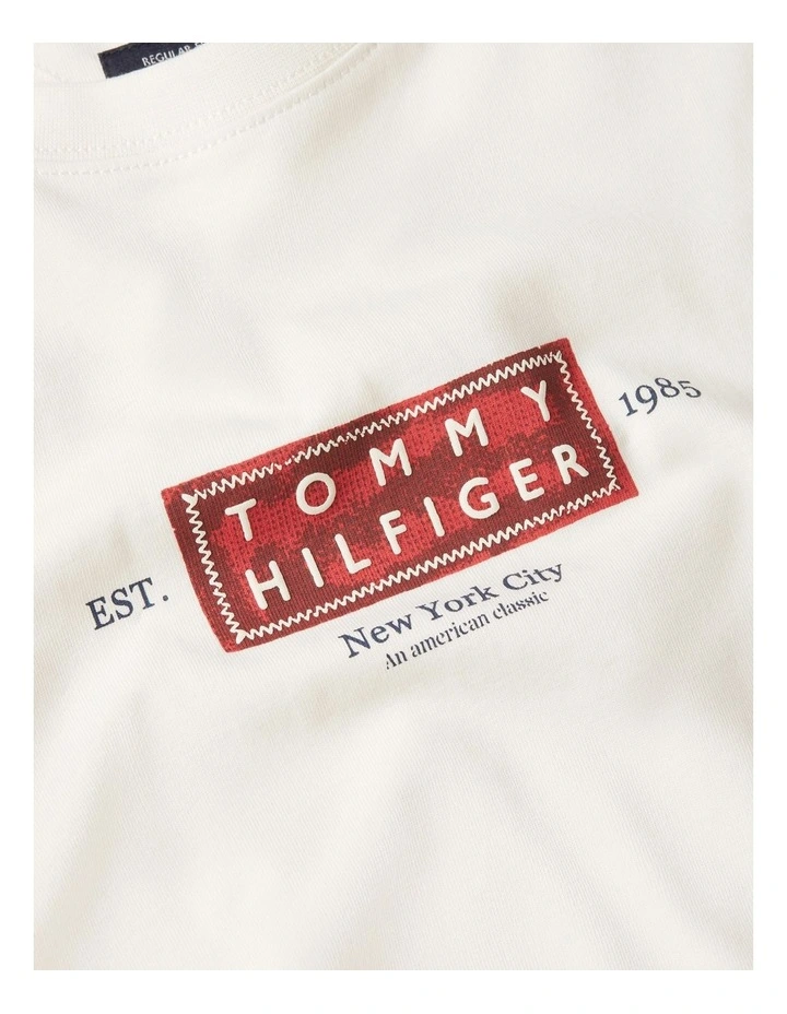Heritage Logo Jersey Crew Neck T-shirt in Cream image 5