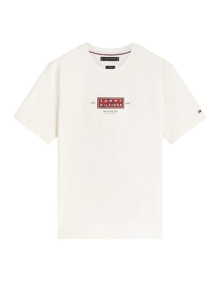 Heritage Logo Jersey Crew Neck T-shirt in Cream image 6