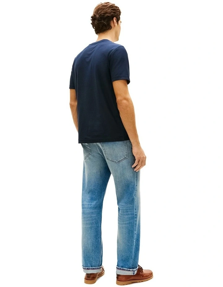 Graphic Embroidery Jersey T-shirt in Navy image 3