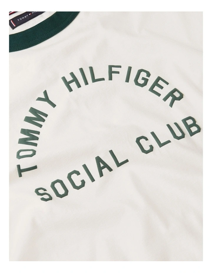 Contrast Crew Neck Relaxed Jersey T-Shirt in Cream image 5