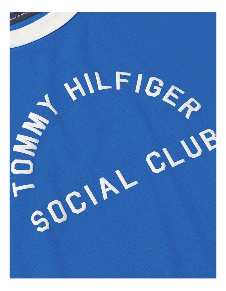 Contrast Crew Neck Relaxed Jersey T-Shirt in Blue image 5