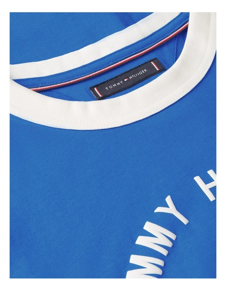 Contrast Crew Neck Relaxed Jersey T-Shirt in Blue image 6