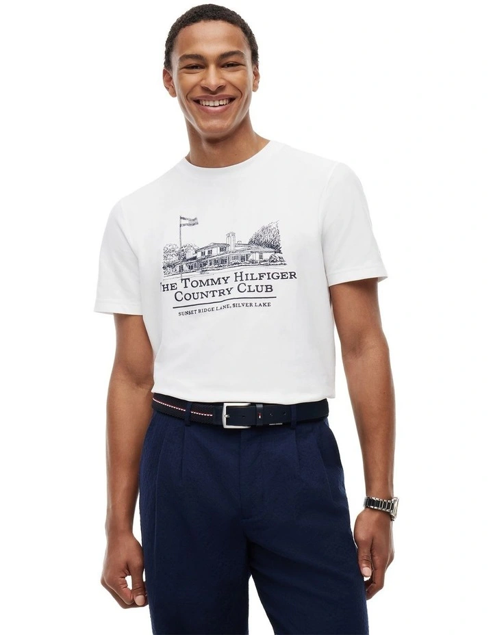 Graphic Embroidery Jersey T-Shirt in White image 1