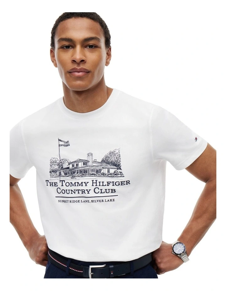 Graphic Embroidery Jersey T-Shirt in White image 2