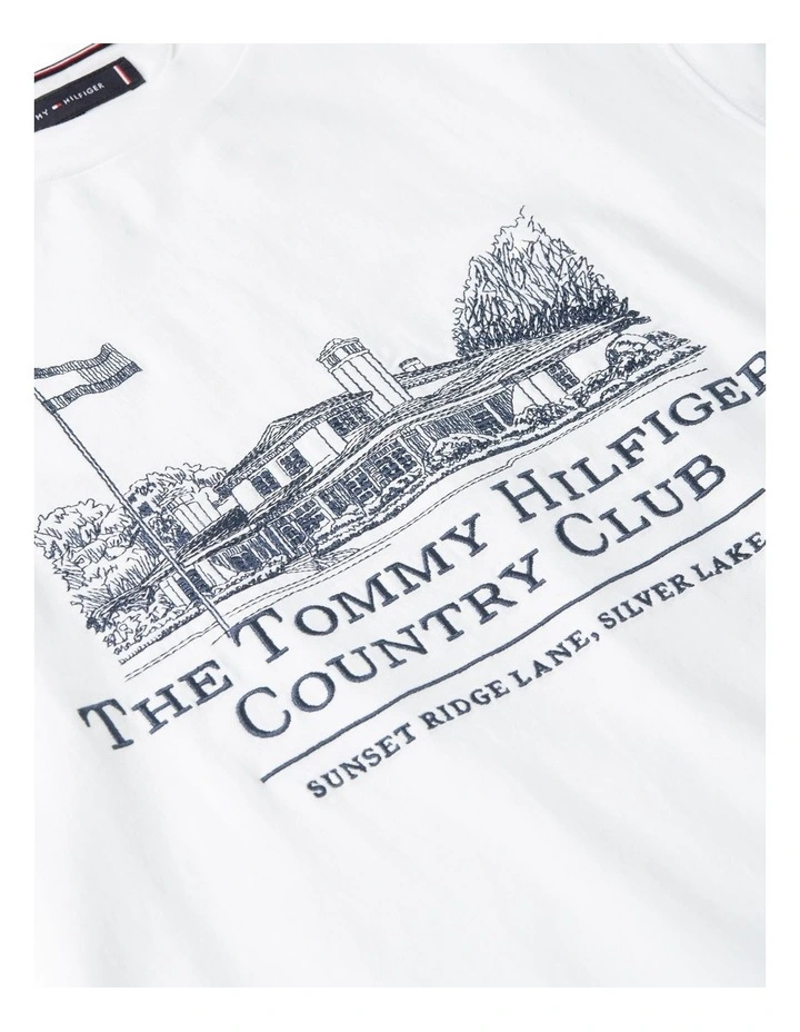Graphic Embroidery Jersey T-Shirt in White image 5