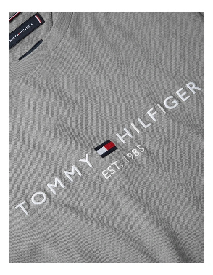 Logo Embroidery Slim T-Shirt in Beige image 5