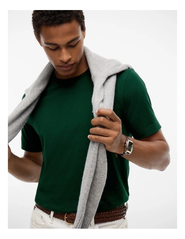 Essential Cotton Tee in Green image 4