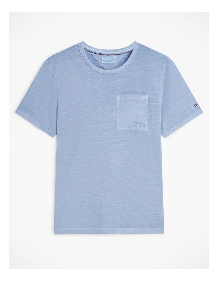 Patch Pocket Washed T-Shirt in Blue image 6