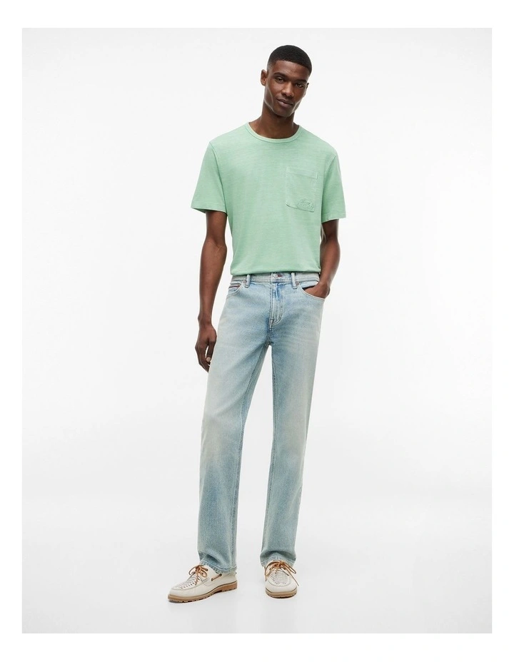 Patch Pocket Washed T-Shirt in Green image 3